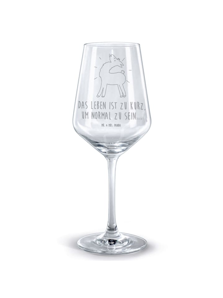 Weinglas Lama Stolz mit Spruch in Transparent