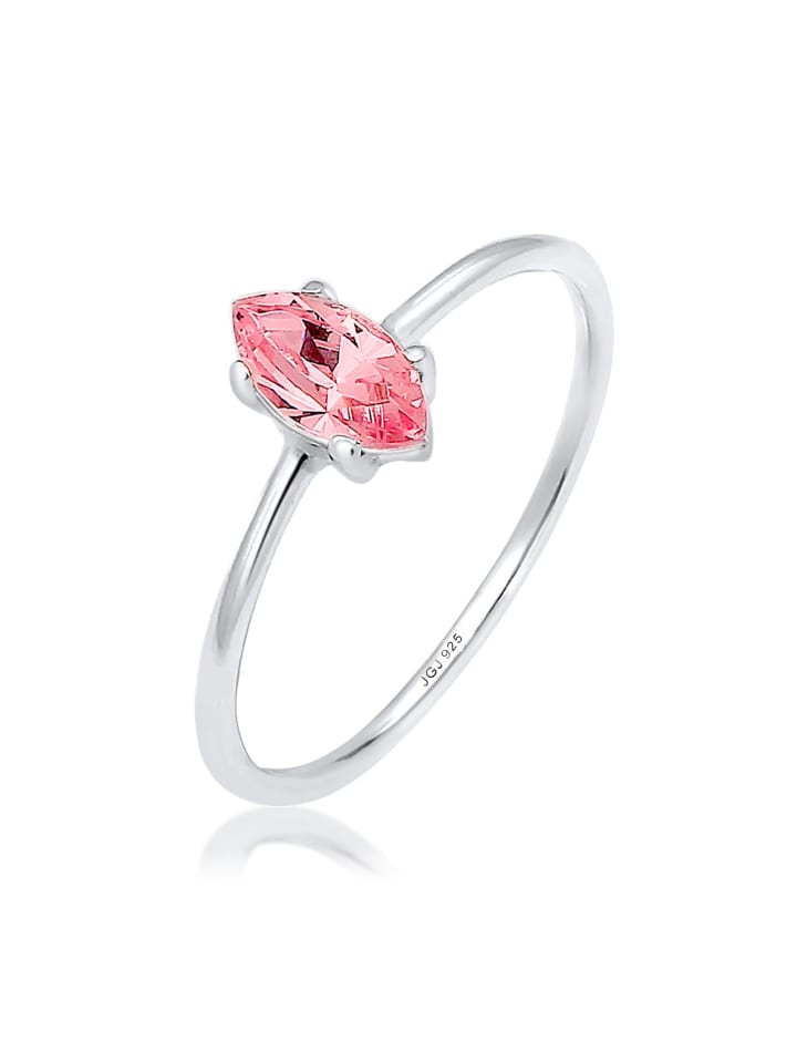 Ring 925 Sterling Silber Verlobungsring in Rosa