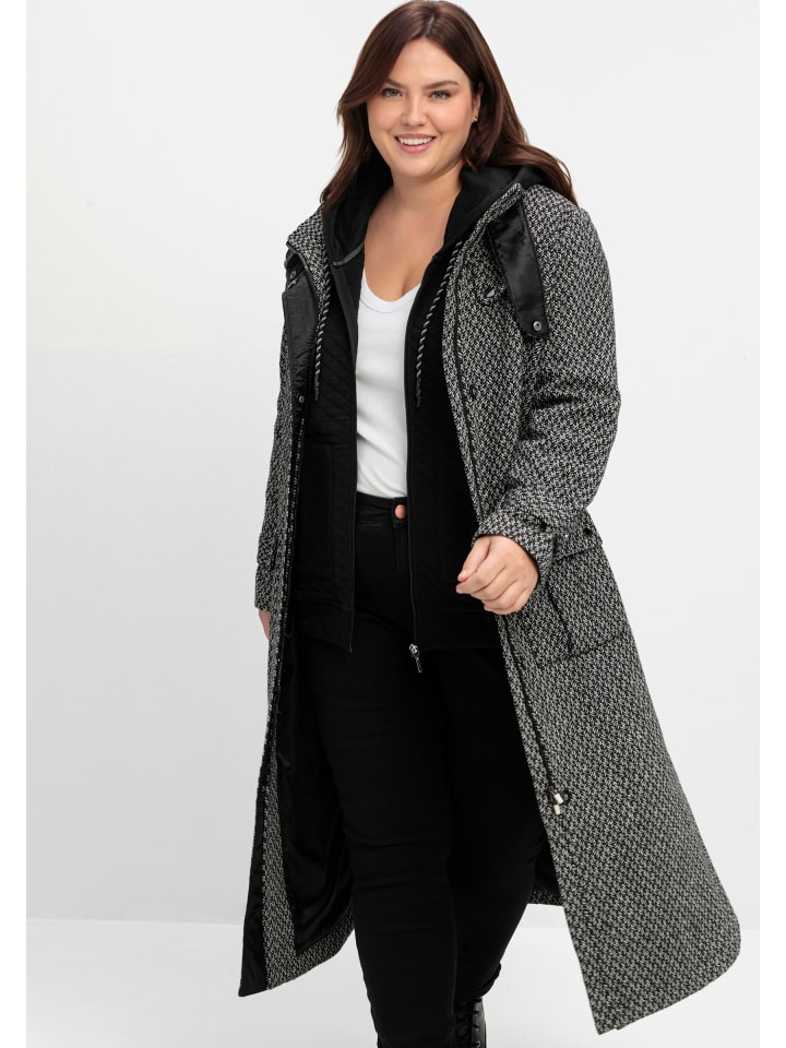 Trenchcoat in schwarz-weiß