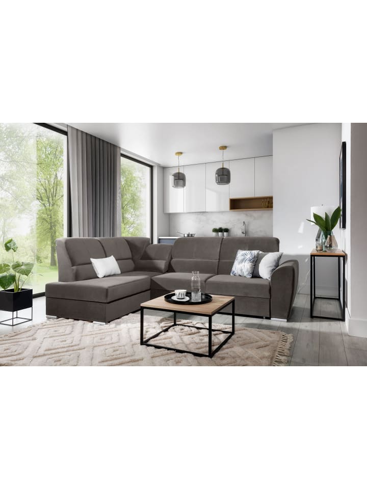 Silver Recamiere Links in Mausgrau - (L) 270 x (B) 270 x (H) 93 cm