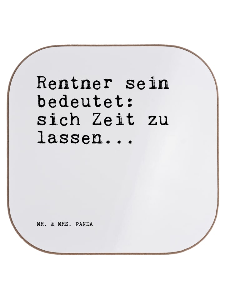 gläseruntersetzer Rentner sein bedeutet: sich..... in Weiß