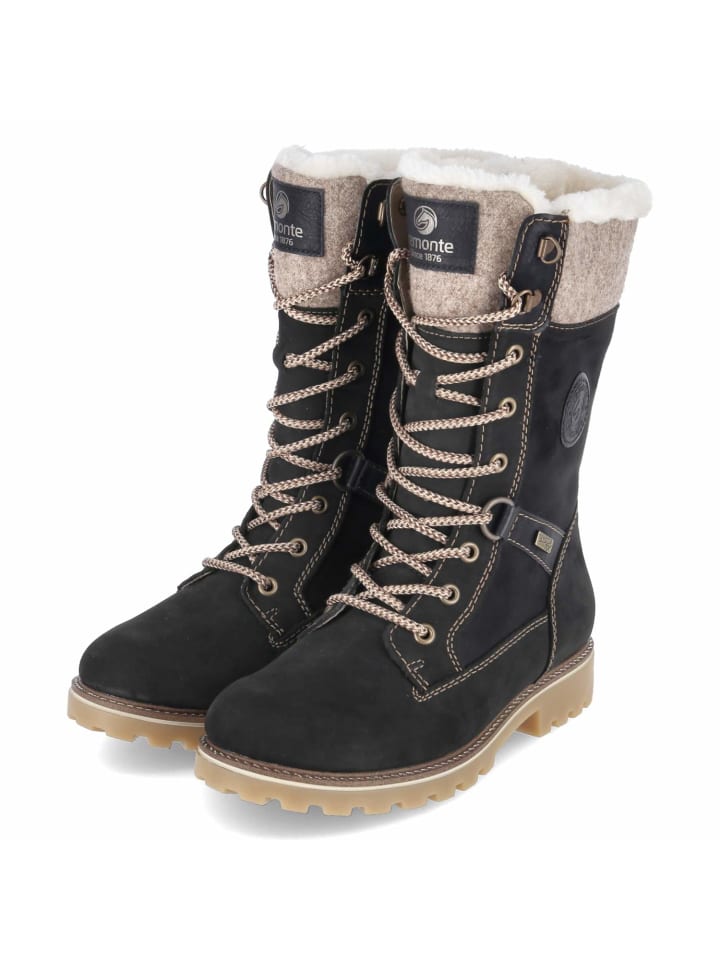 Schnürstiefel in schwarz