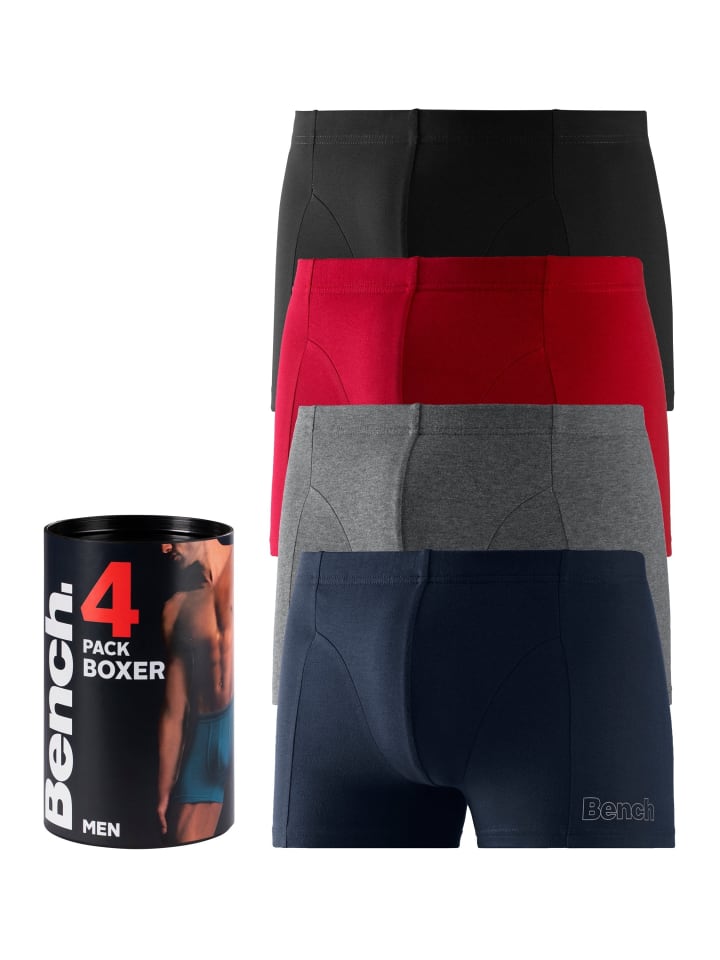 Boxer in navy, anthrazit-meliert, rot, schwarz