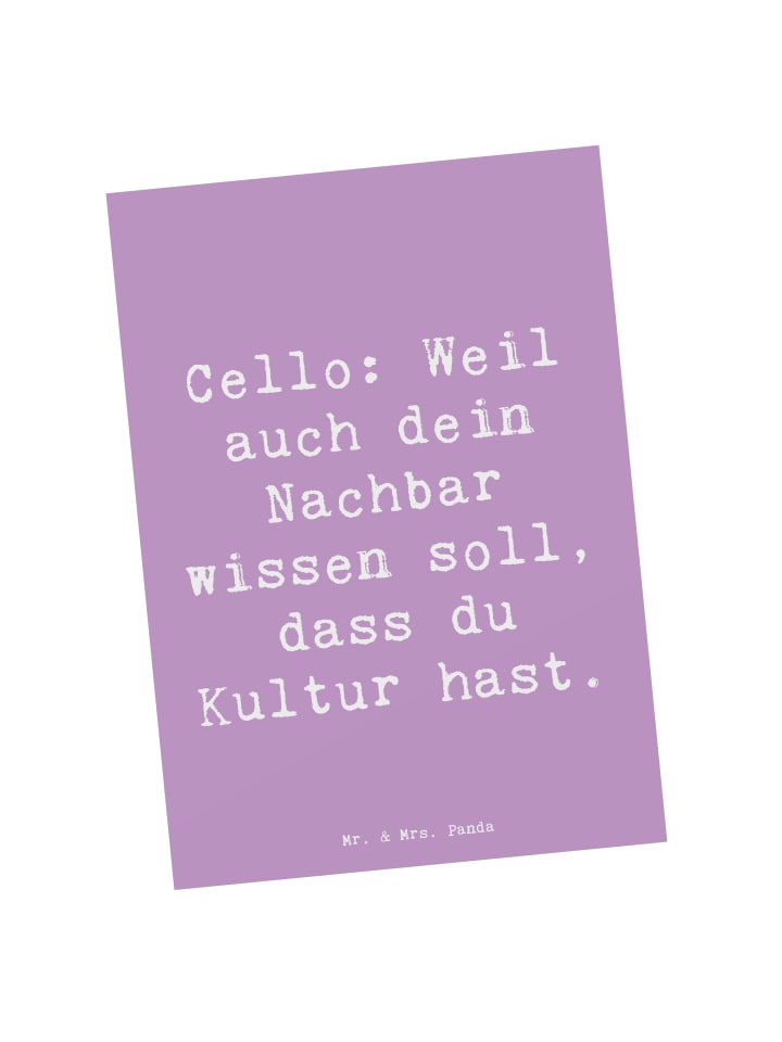 Postkarte Spruch Zeichenllo Kultur mit Spruch in Lavendeltraum