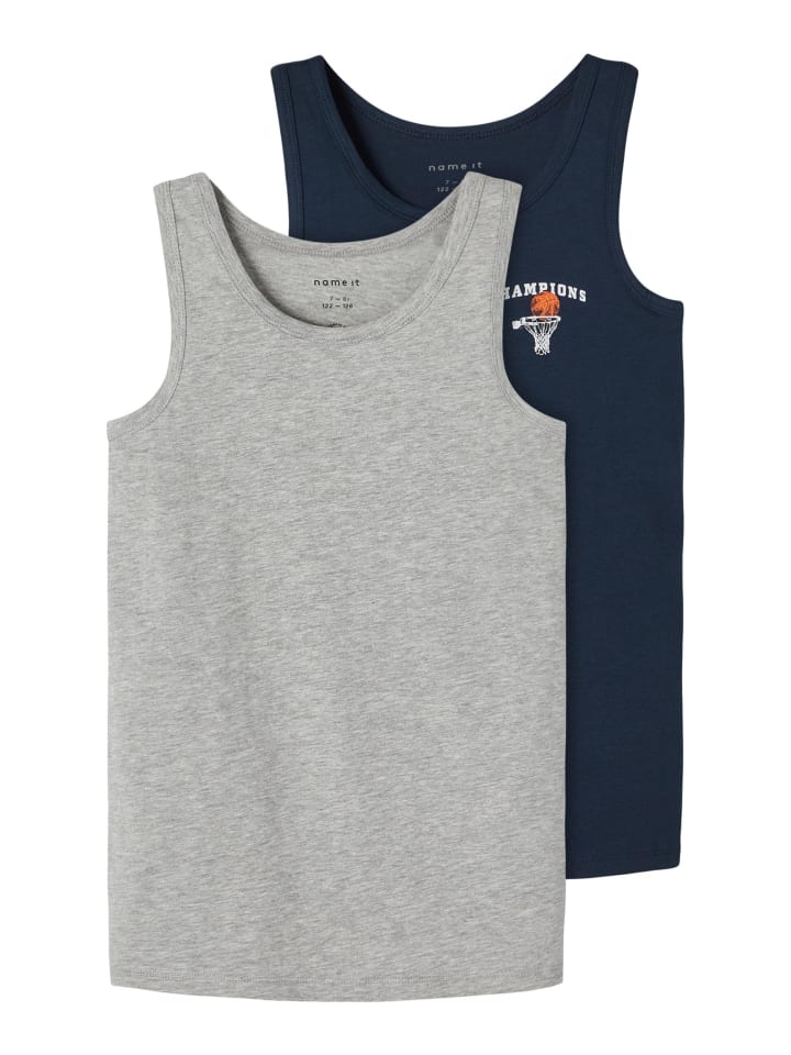 2er Pack Unterhemden Basketball in Blau