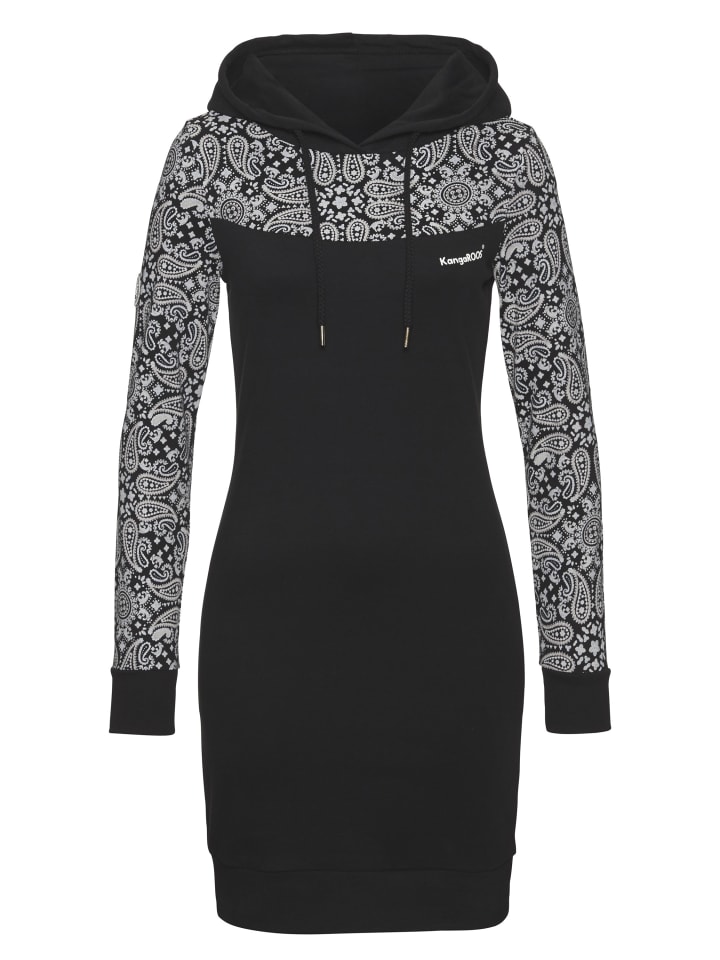 Sweatkleid in schwarz-gemustert