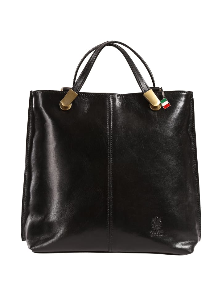 Florence Schultertasche, Rucksack Leder schwarz ca. 35cm