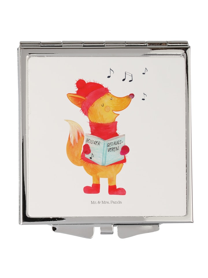 Taschenspiegel Fuchs Sänger ohne Spruch in Weiß