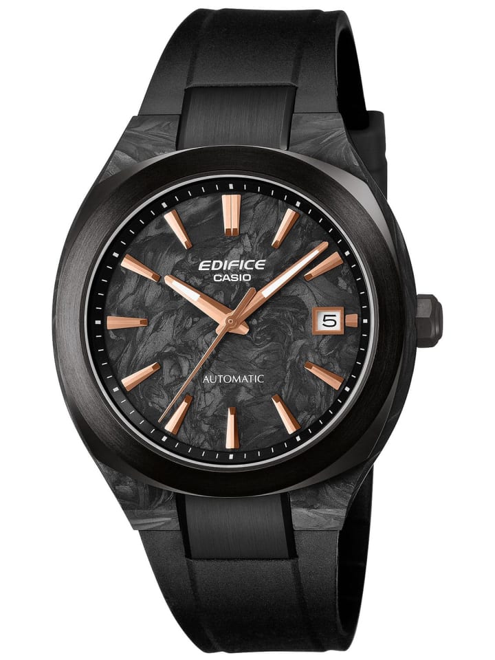 Edifice Herrenuhr Automatik Saphirglas Schwarz