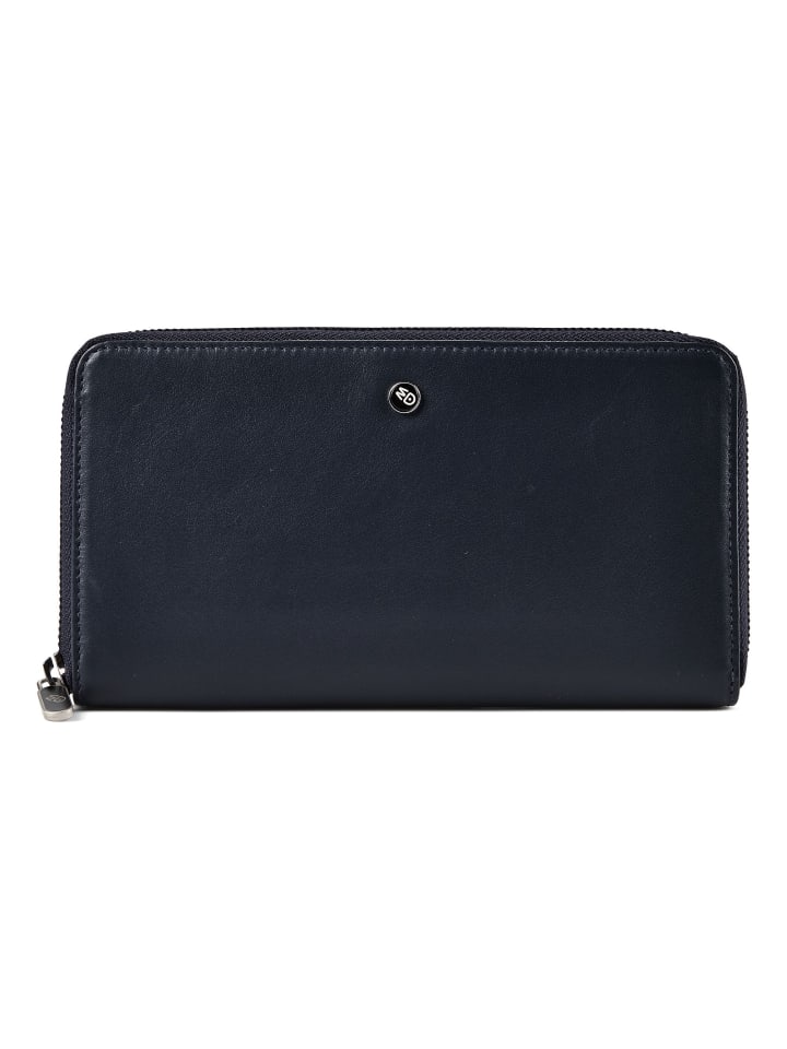 Downtown Geldbörse RFID Schutz Leder 19.5 cm navy