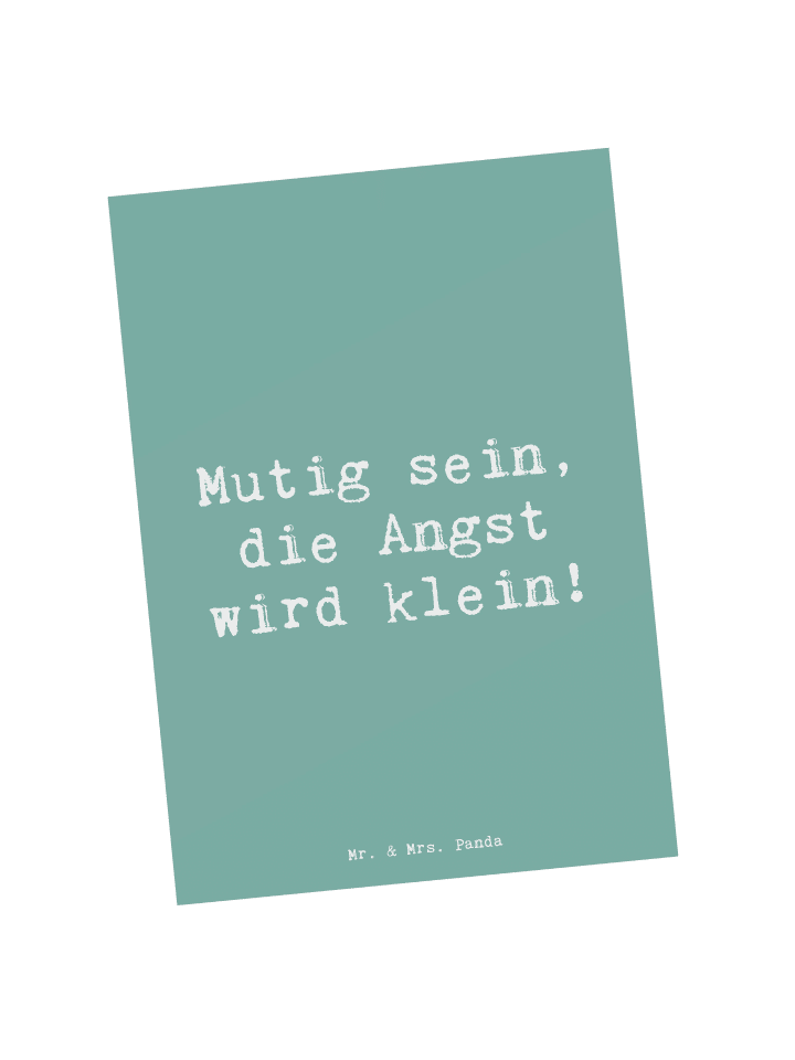 Postkarte Spruch Angst überwinden mit Spruch in Meeresbrise