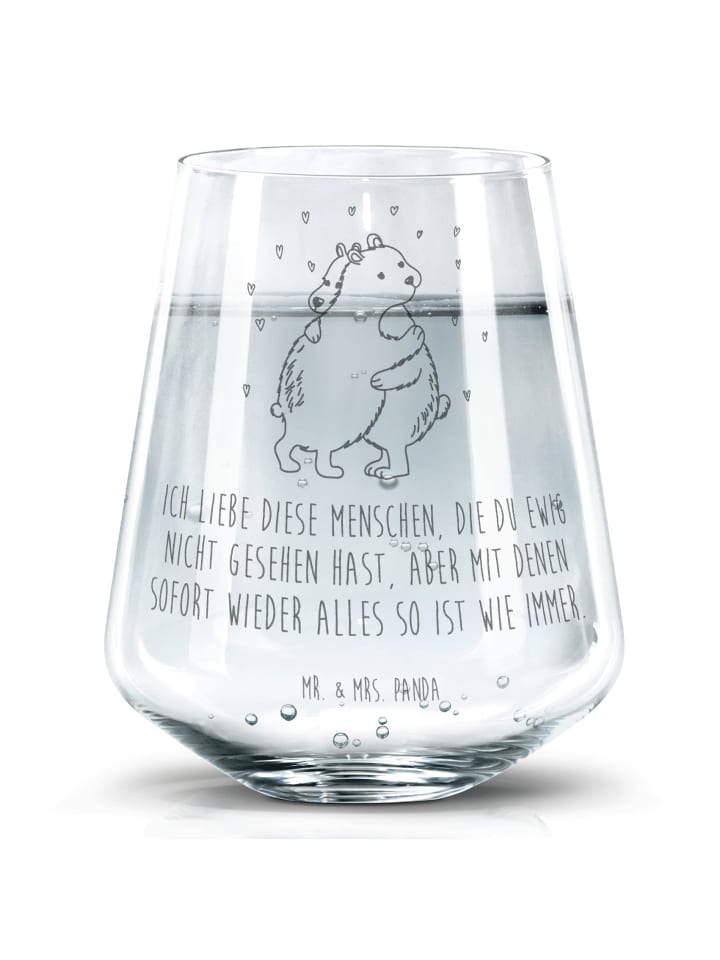 Glas Eisbär Umarmen mit Spruch in Transparent