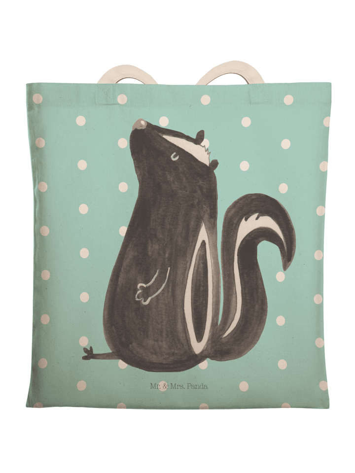 Tasche Stinktier Sitzen ohne Spruch in Türkis Pastell