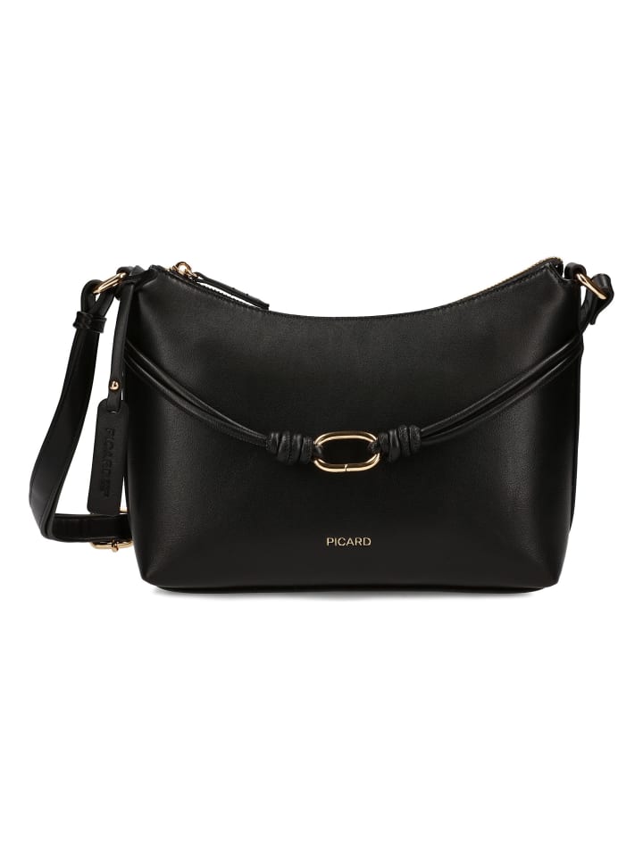 Riviera Umhängetasche Leder 25 cm schwarz