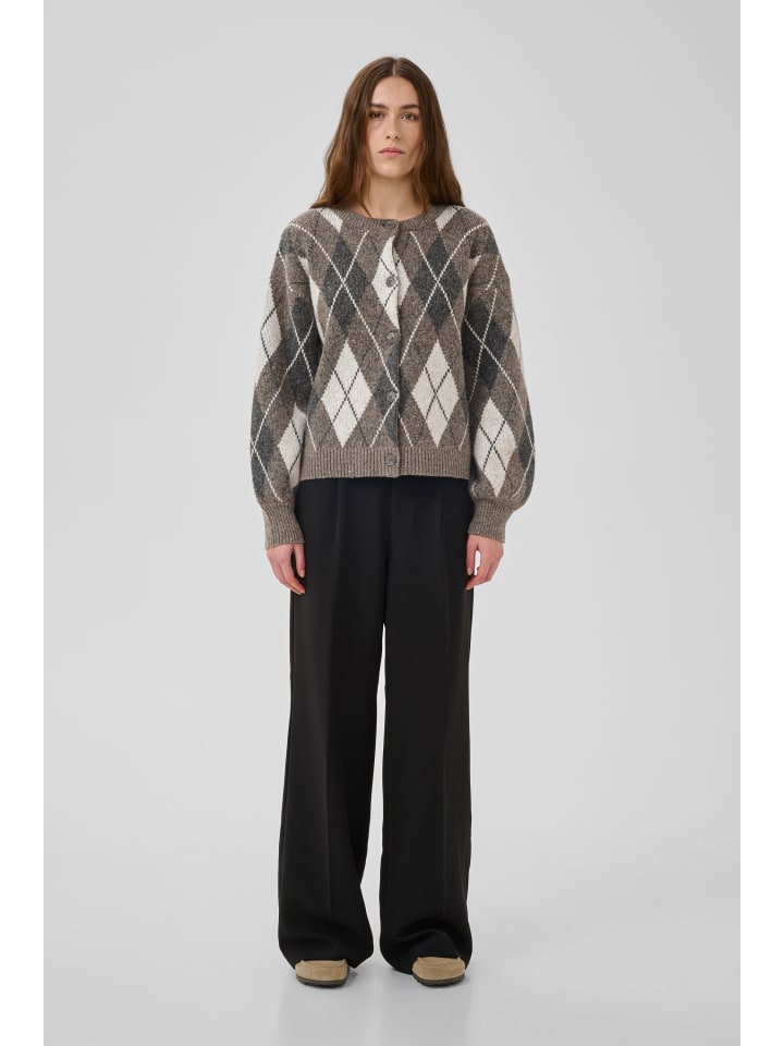 Strickjacke MWPaloma Casual fit in Major Brown Check
