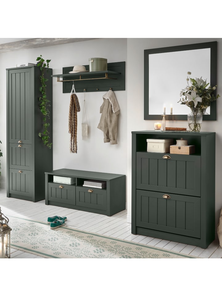 Garderobenkombination grün, Landhausstil, Garderobe Set 5-teilig 282 x 198 cm