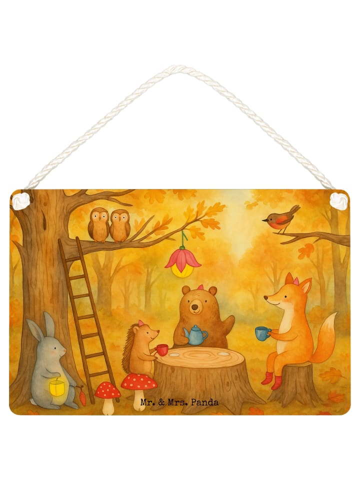 Schild Waldtiere Picknick Design ohne Spruch in Weiß