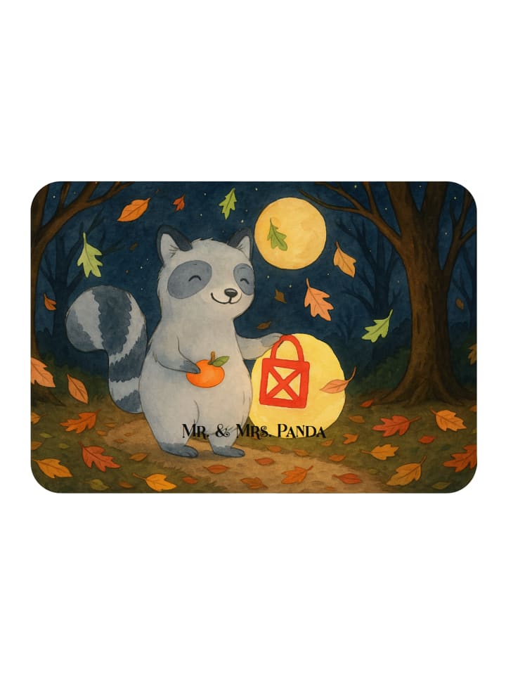 Magnet Waschbär Laterne Design ohne Spruch in Weiß