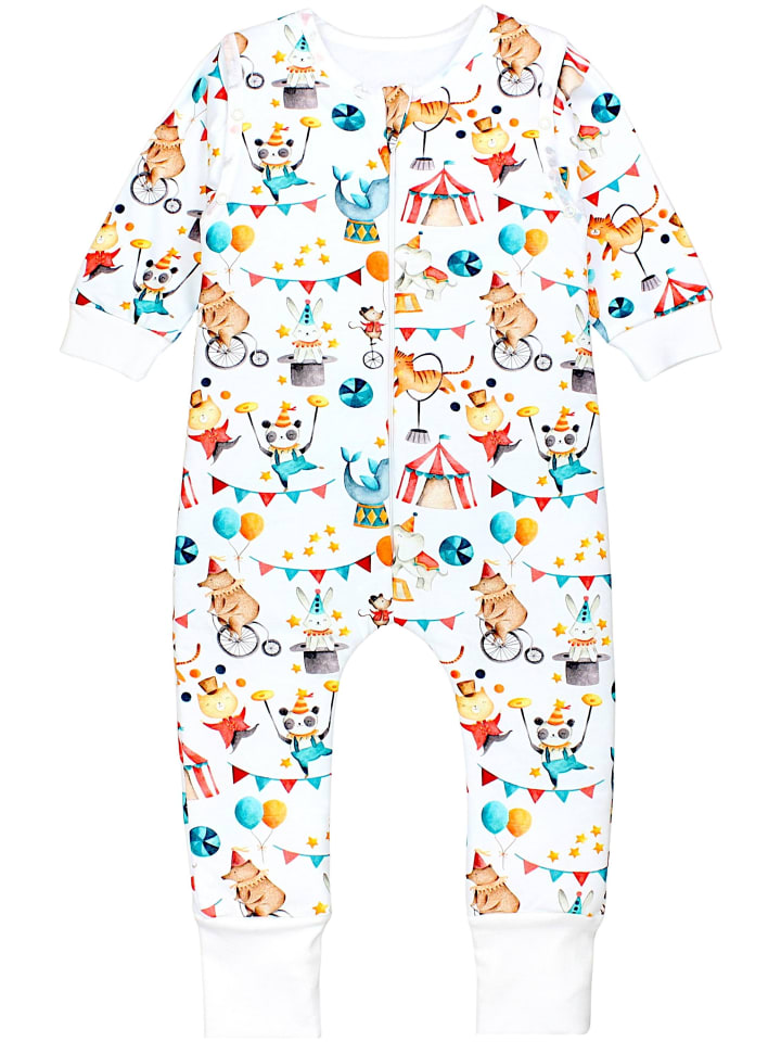Babyschlafsäcke mit Beinen und Ärmel in weiß Modell 2