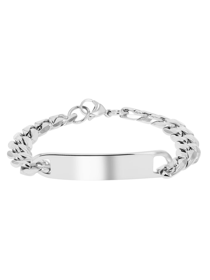 Herren Armband – Panzerarmband aus Edelstahl 21 cm in silber