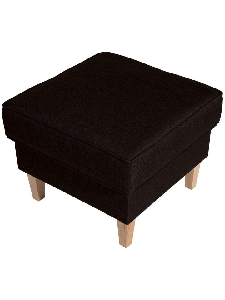 HOCKER Karlen Bezug Flachgewebe Buche natur / schoko