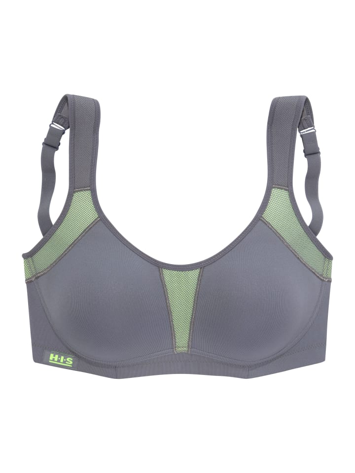 Sport-BH in grau-neon-grün