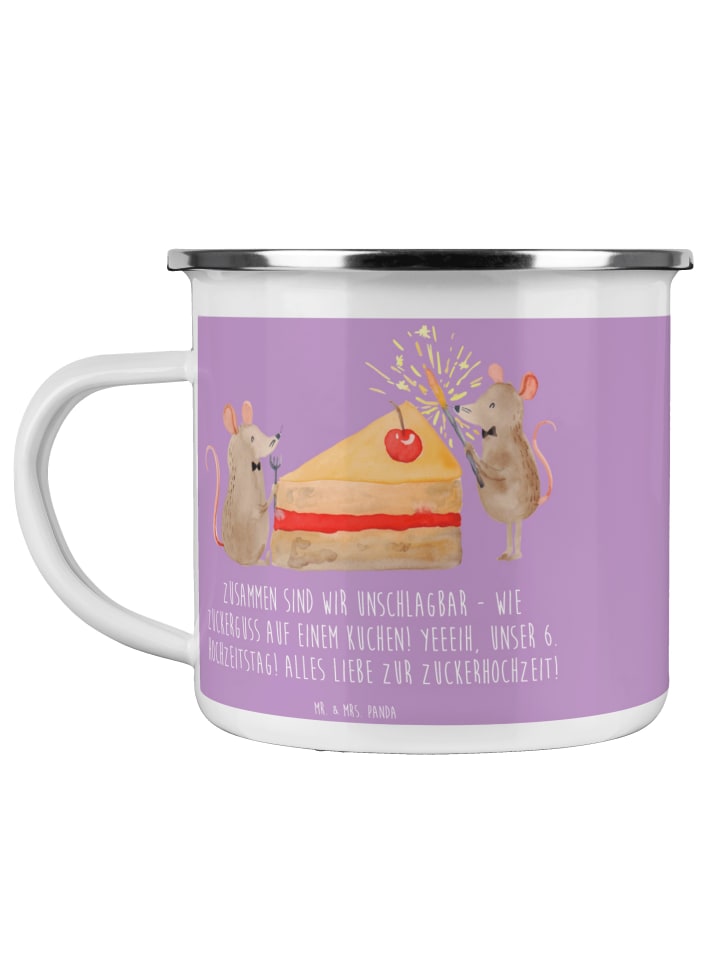 Camping Becher 6. Hochzeitstag Zuckerhochzeit m... in Lavendeltraum