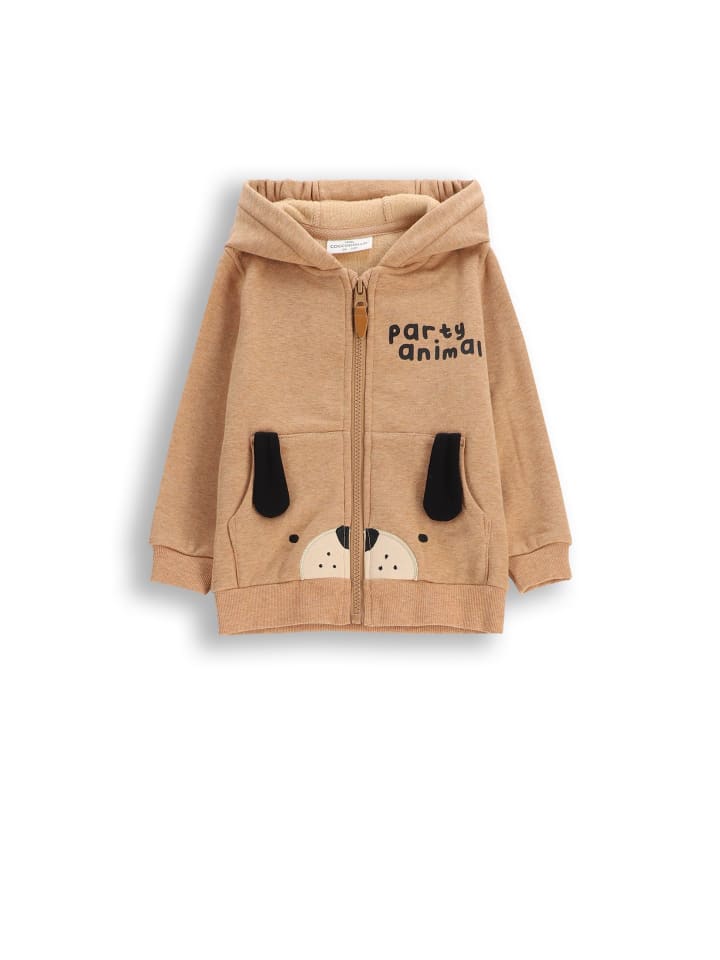 Gefütterte Kapuzenjacke in beige