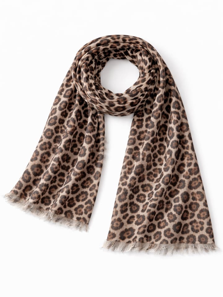 Schal " Leo Print " in braun