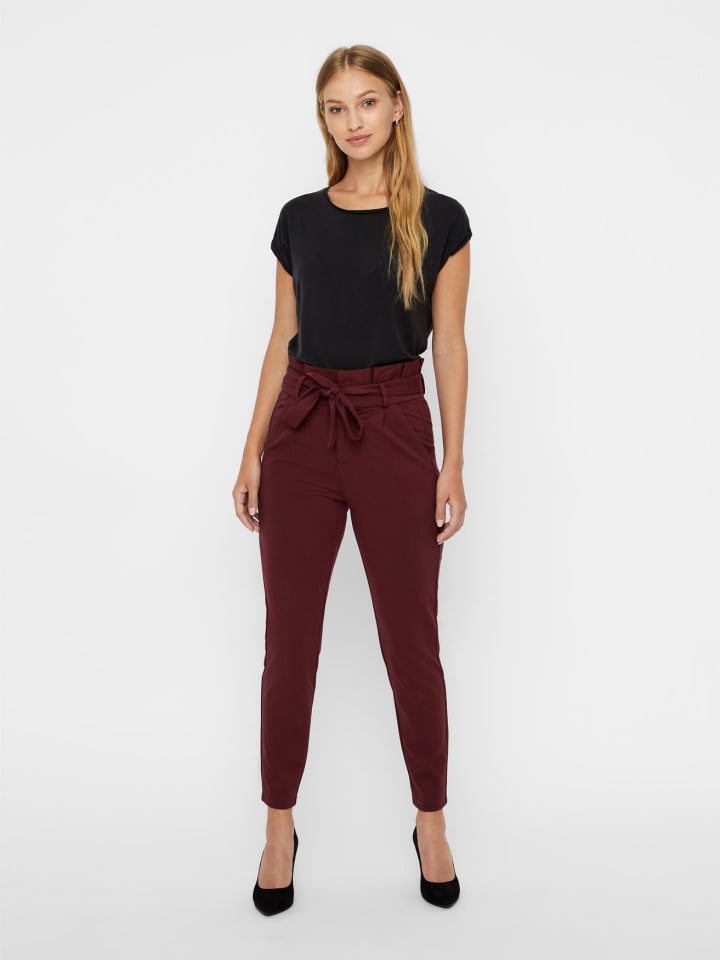 Vero Moda Paperbag Stoffhose mit VMEVA Rot-2 günstig Bindeband kaufen in | limango