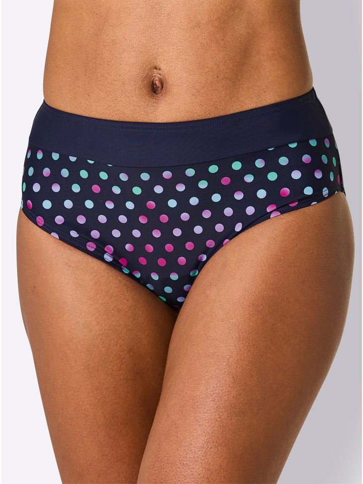 Bikini-Slip in marine-magenta-bedruckt
