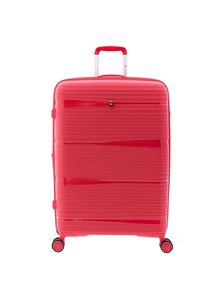 0800 4 Rollen Trolley 76 cm mit Dehnfalte red