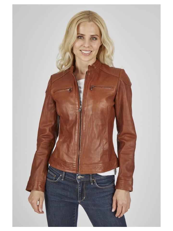Lederjacke SEGRETA in Cognac