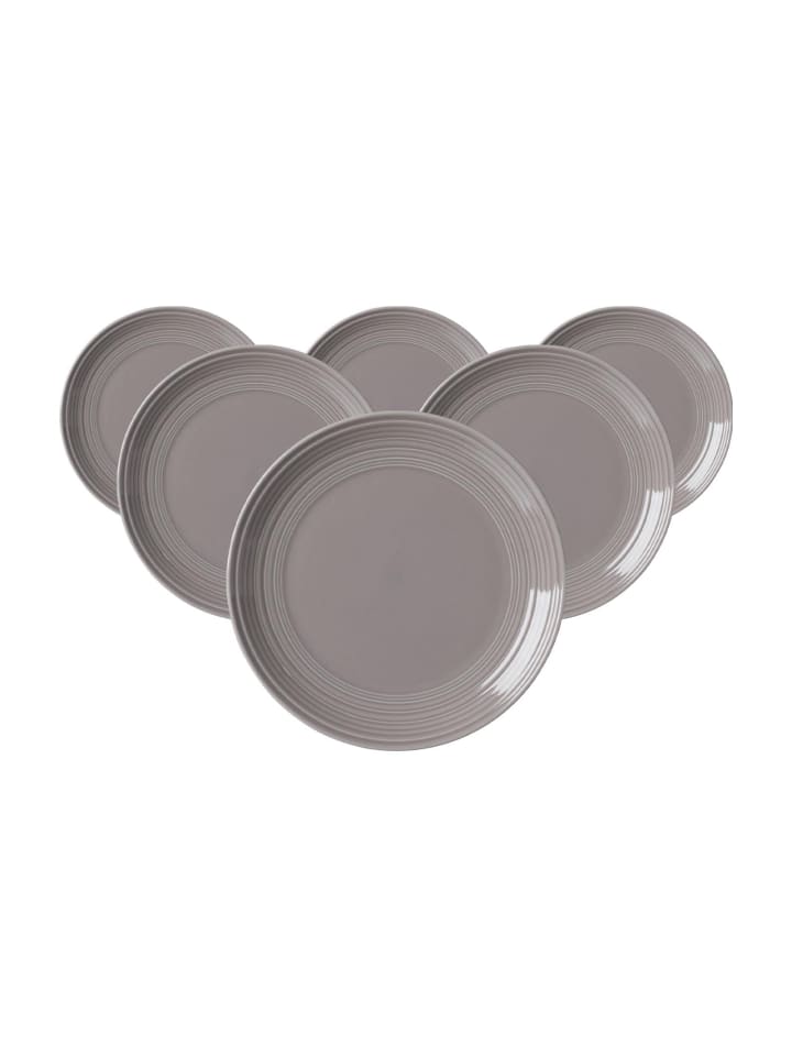 6er Set Dessertteller Levi in ø 21 cm in Grau