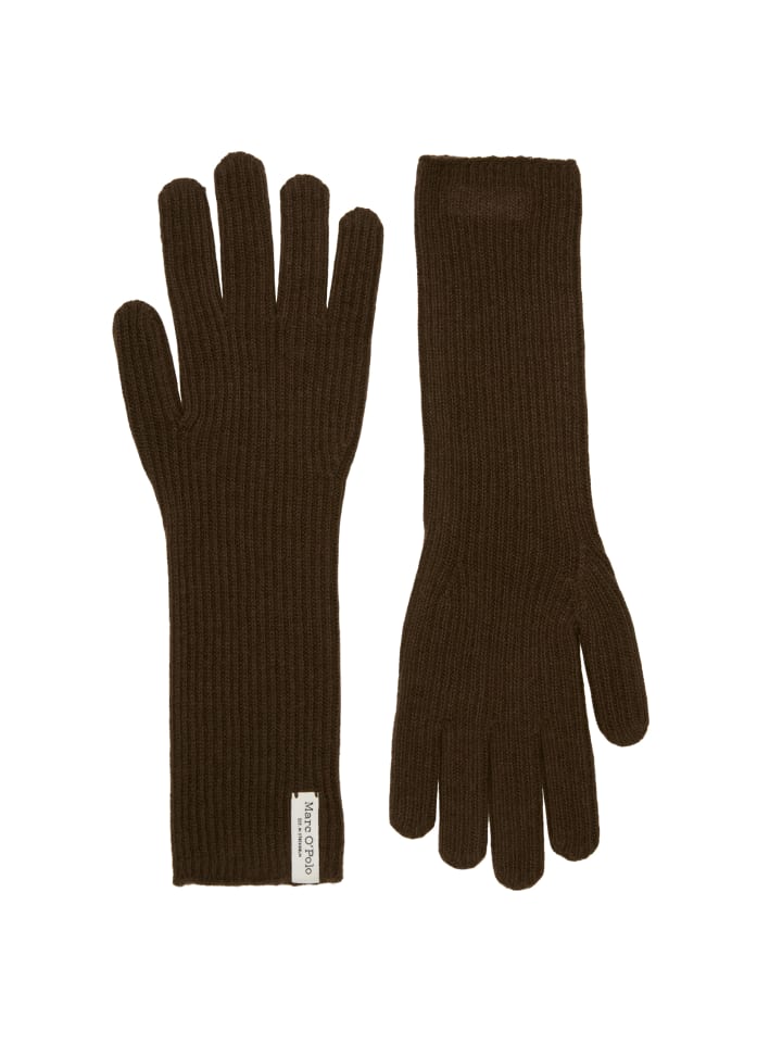 Lange Strickhandschuhe in Burnt Coffee