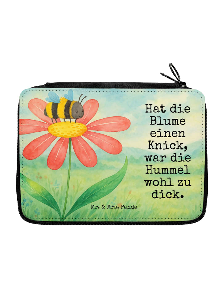 Federmäppchen Hummel Blume Design mit Spruch in Weiß