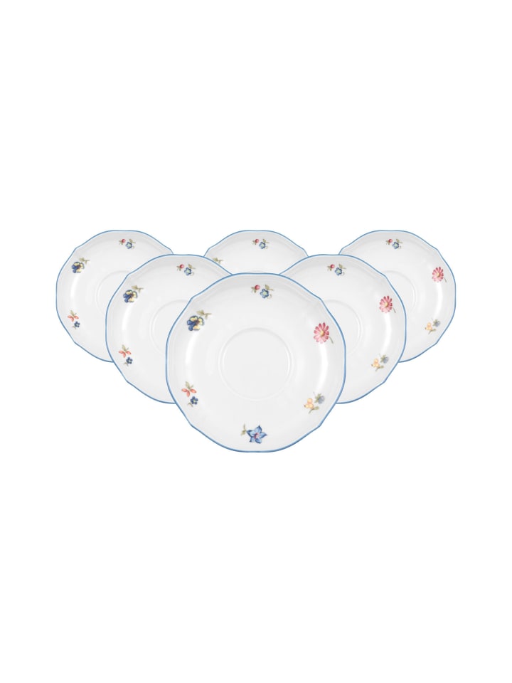 6er Set Kombi-Untertassen Sonate Nostalgie in Weiß ø 14,8 cm