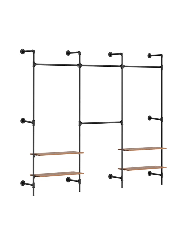 Wandgarderobe in Schwarz - (W) 48 x (H) 220 x (L) 265 cm