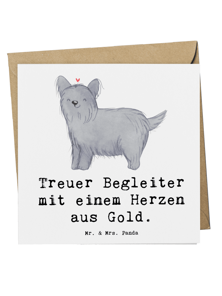 Deluxe Karte Skye Terrier Herz mit Spruch in Weiß