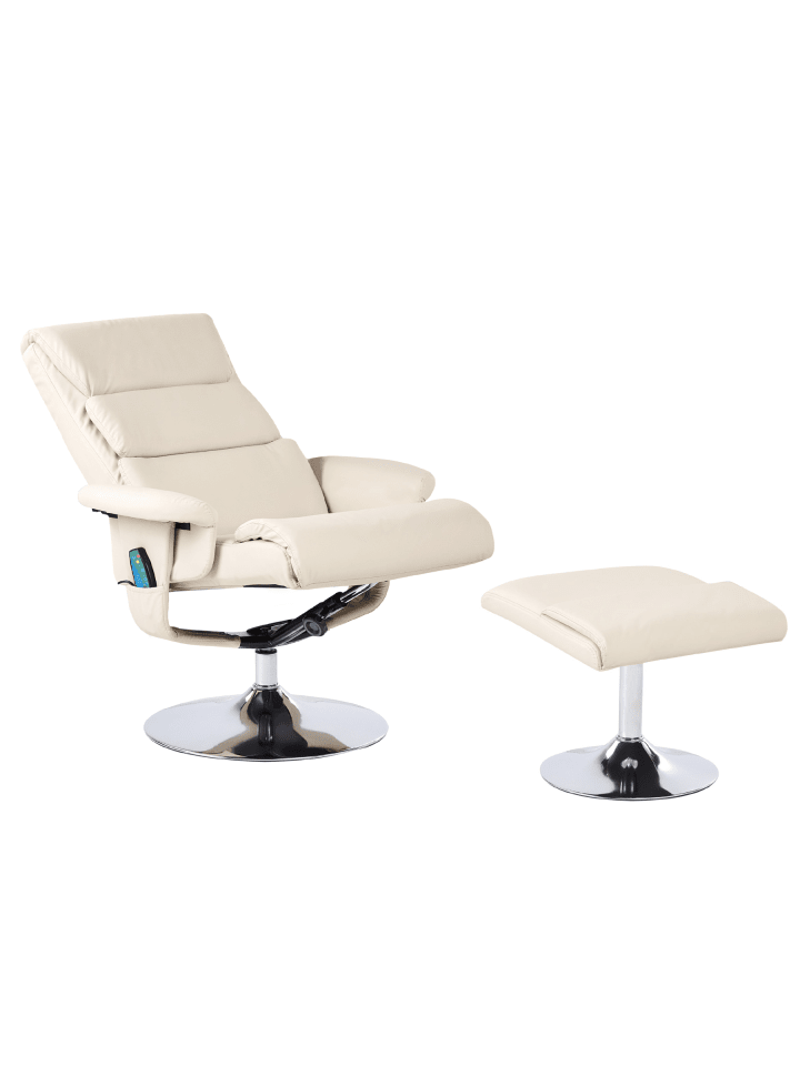 3-tlg Massagestuhl LEGEND in Beige/Silber