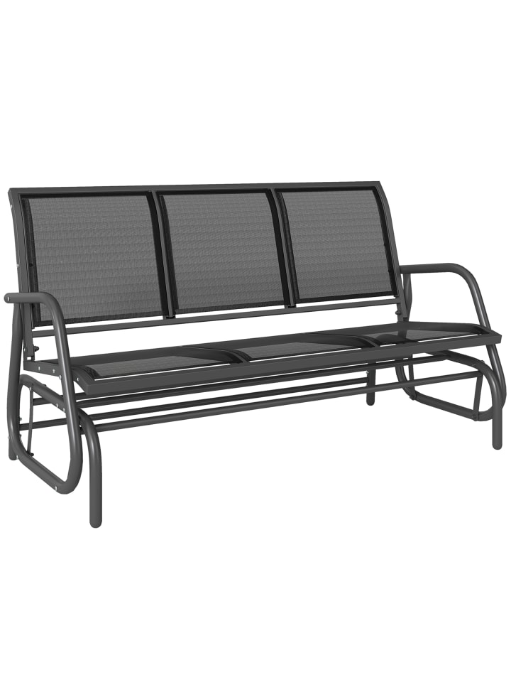 Schaukelbank,147L x 70B x 85H cm,Schwarz