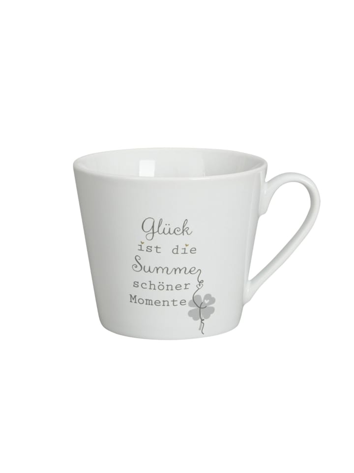 Happy Cup aus Glück ist die Summe schöner Momente in weiss
