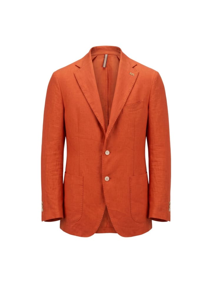 Orange Leinen Herren Jacke