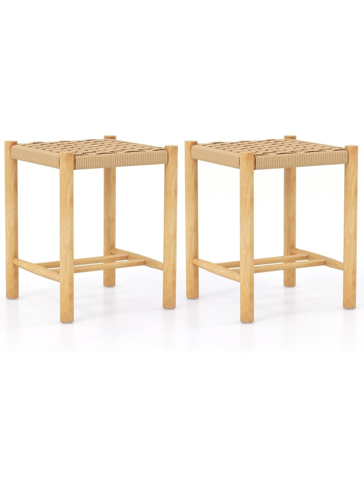 2er Set Barhocker in Beige