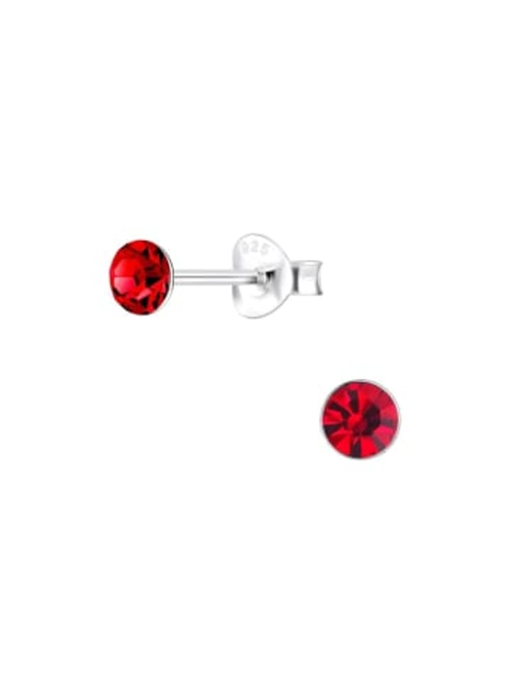Ohrstecker Crystal rot 4mm  in 925 Sterling Silber, 2-tlg.