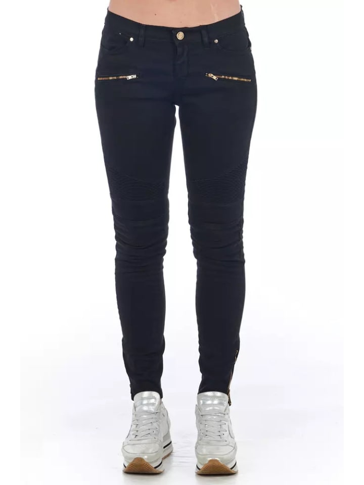 Schwarz Baumwolle Damen Jeans