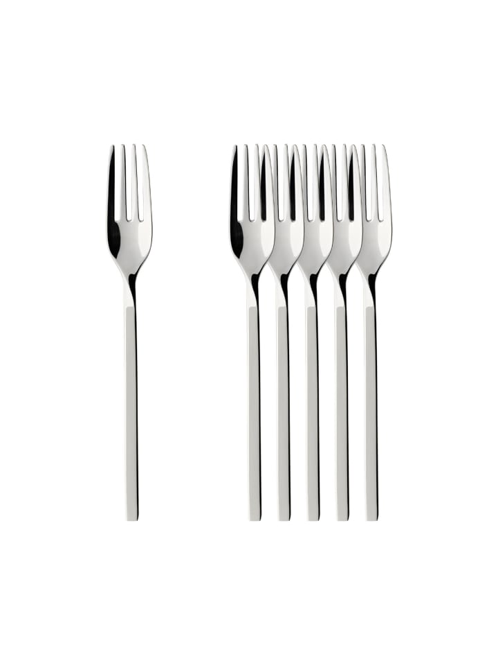 6er Set Kuchengabel NewWave in 15,5 cm in edelstahl