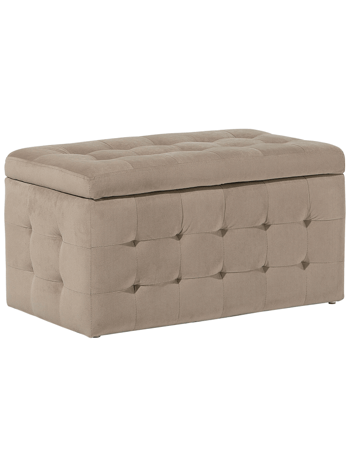 Ottomane MICHIGAN in Braun - (W) 72 x (H) 40 x (L) 42 cm