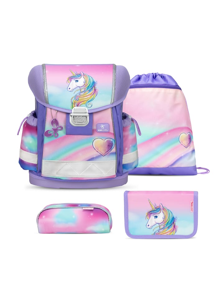 Classy Heart of the Rainbow Schulranzen Set 4 teilig 