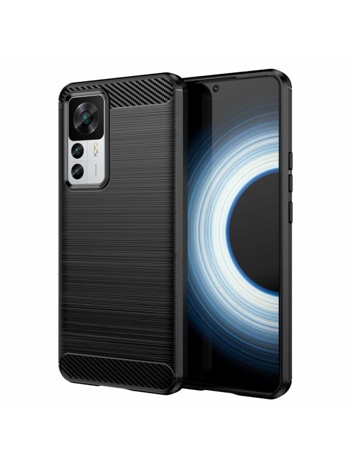 Carbon Case Hülle kompatibel mit Xiaomi 12T schwarz in schwarz